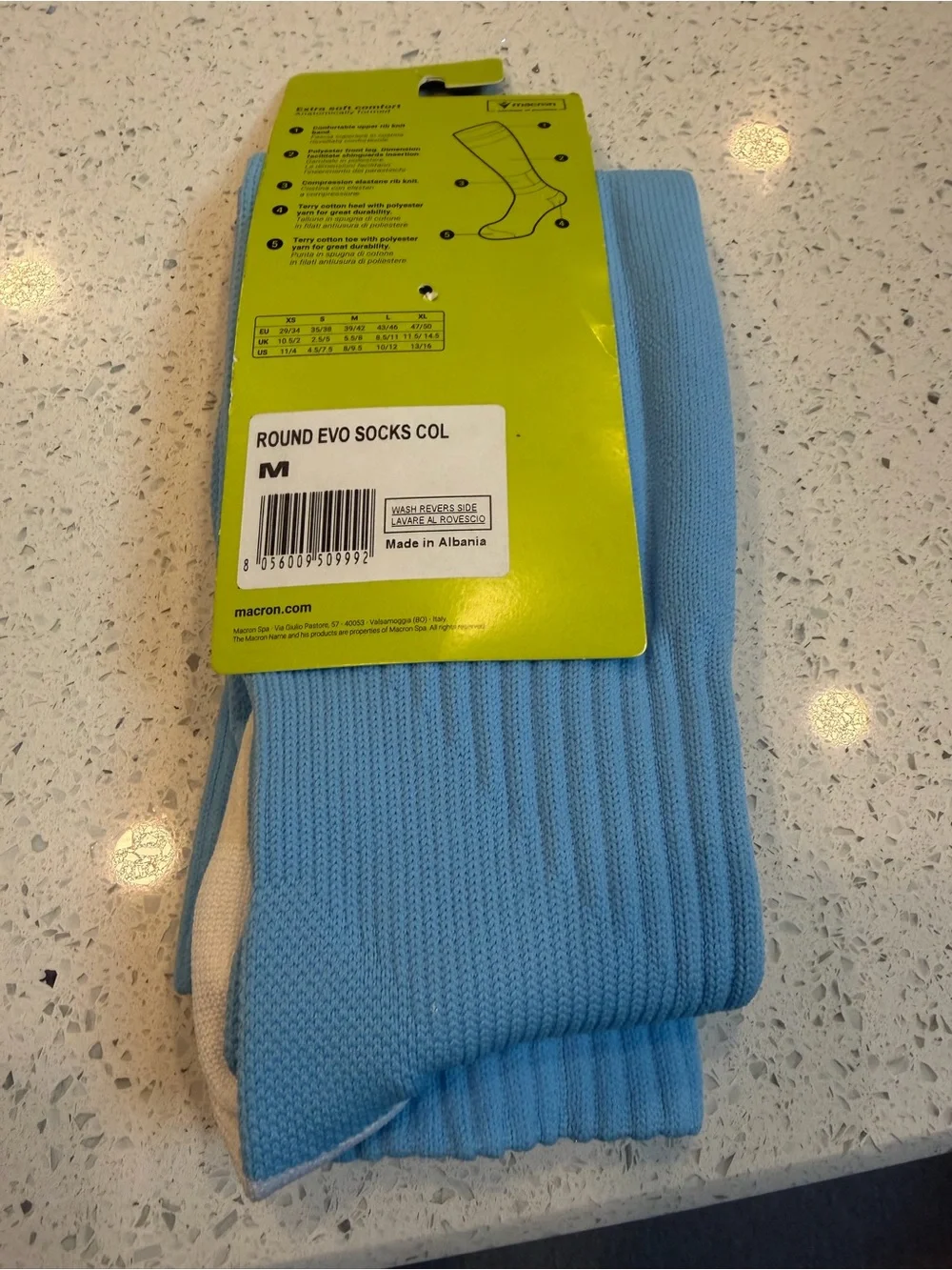 MACRON Light Blue Soccer/Athletic Knee-High Socks